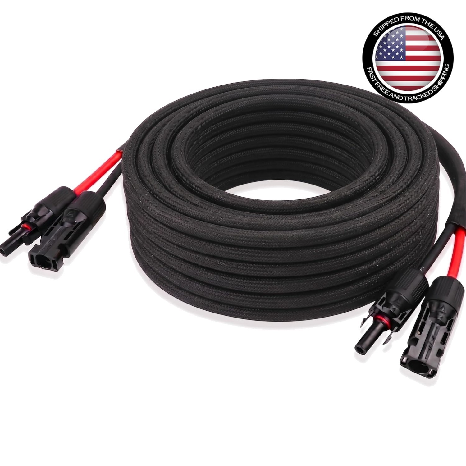 10AWG 50FT Waterproof Solar Panel Extension Cable with Flame Retardant Sleeving
