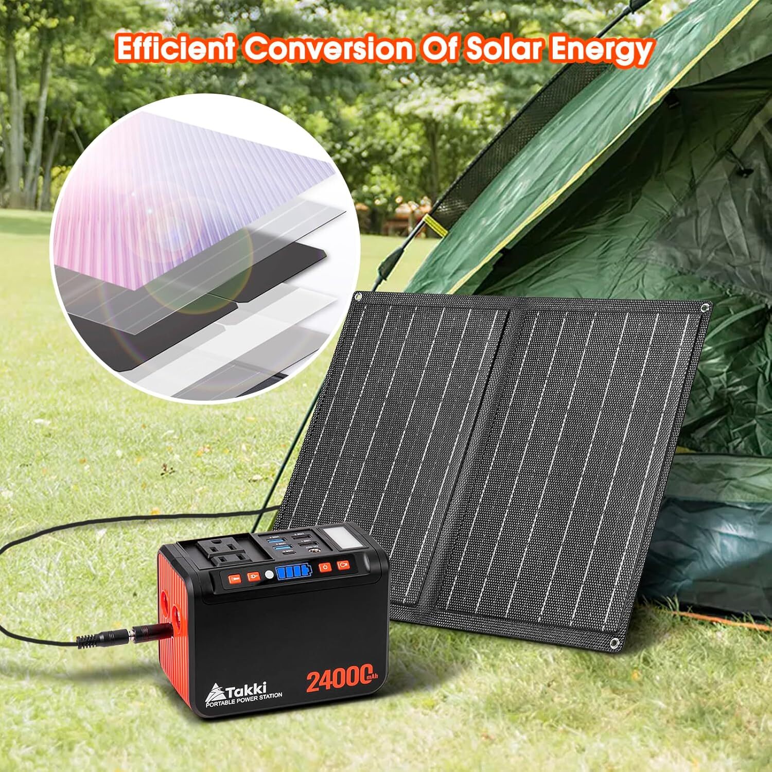 Takki 120W Solar Generator with 21W Panel, 88Wh Power Bank for Camping & Backup