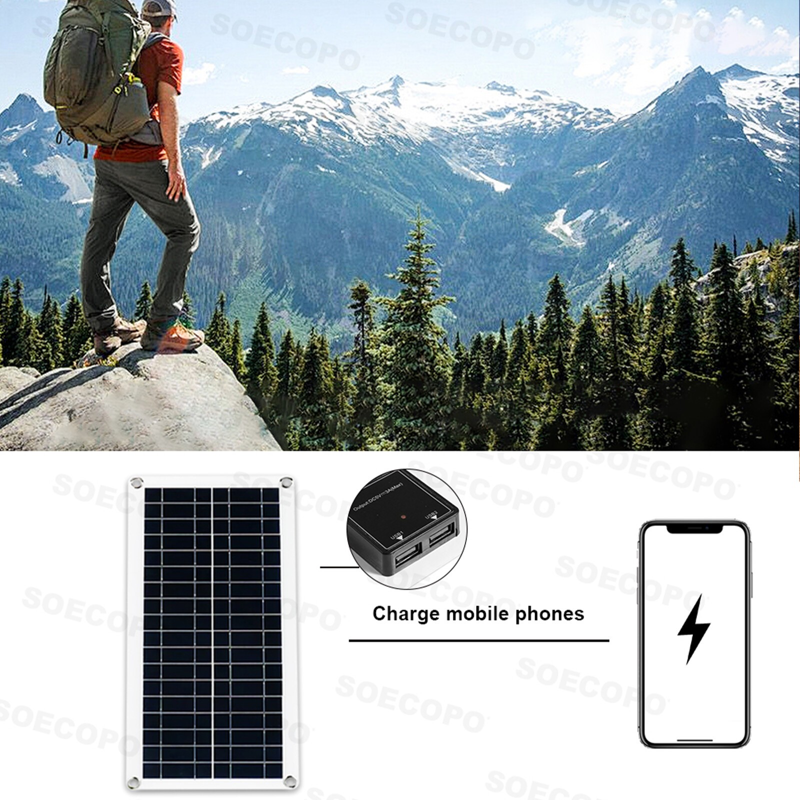 10000W Power Inverter Solar Generator W/200W Solar Panel Home Complete Kits 22qJ