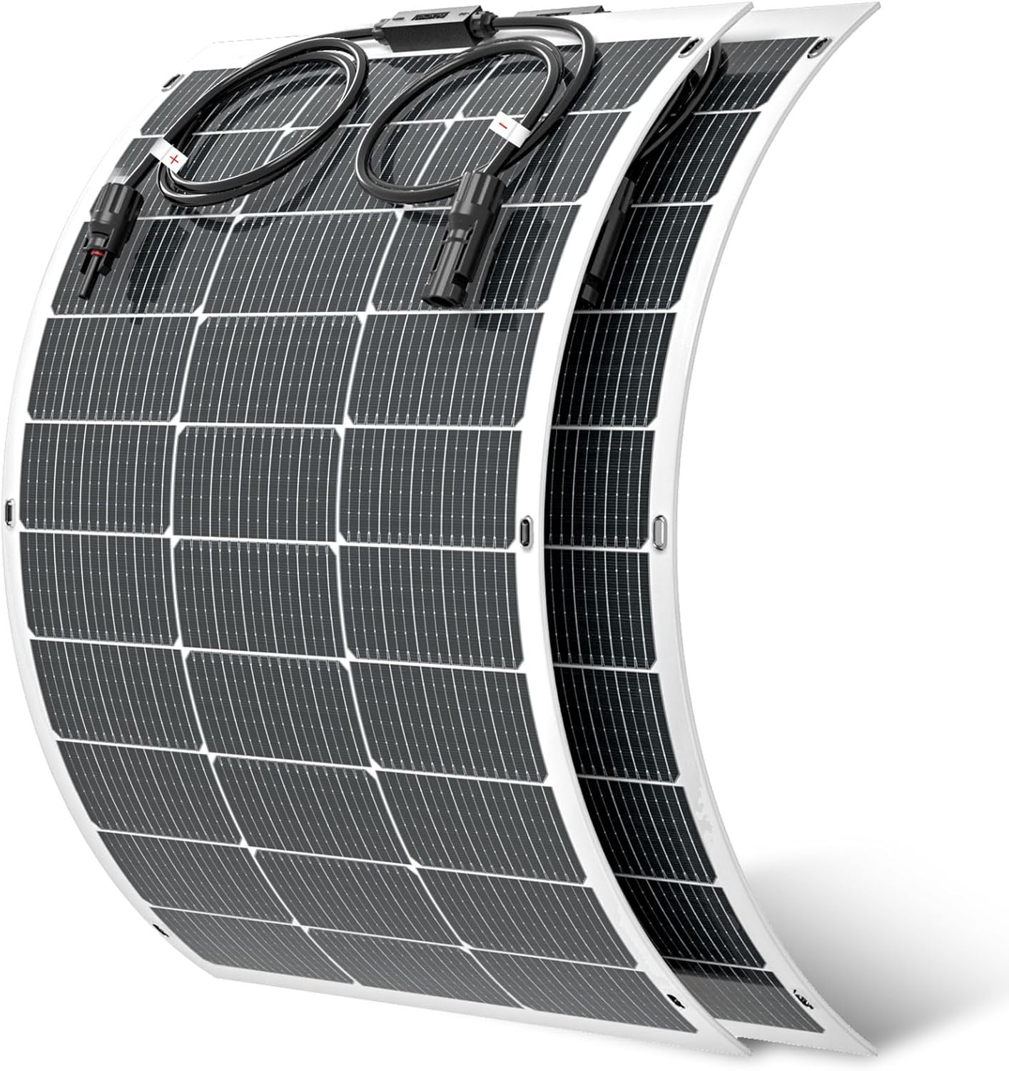 Flexible Solar Panel 2PCS 100 Watt, Fiberglass Bendable Solar Panels 16BB Mono C