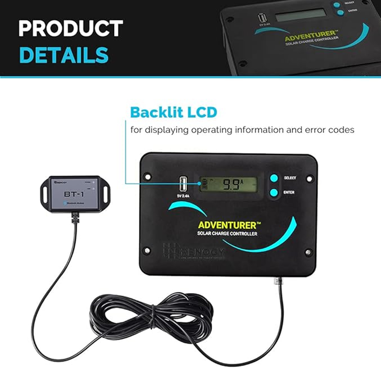 Renogy 400W 12V Monocrystalline Solar RV Kit Off-Grid Kit w/30A PWM LCD Charge