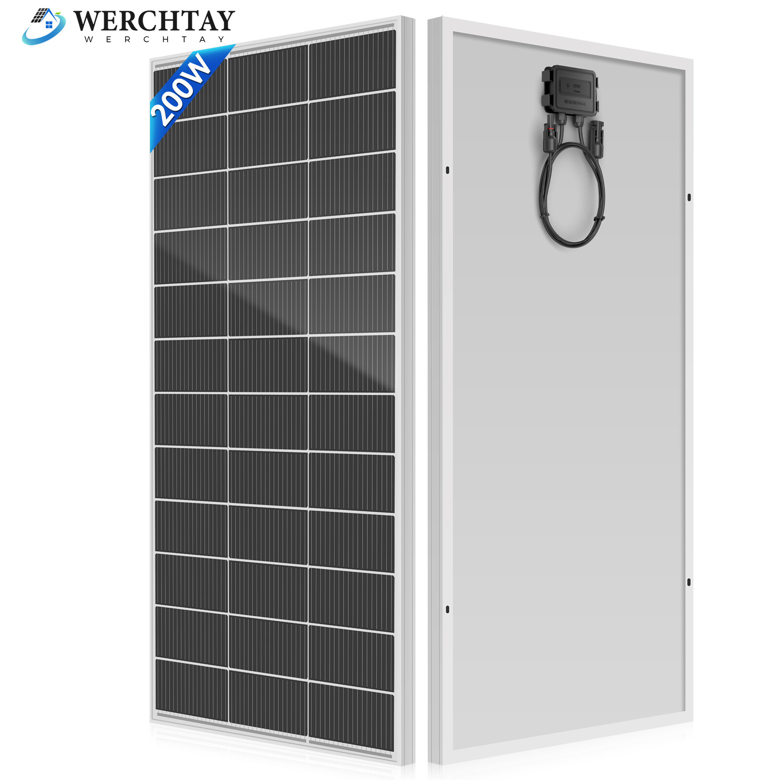TATOODAA 200W Solar Panel 12V Mono Home Off Gird Battery Charging Power 200 Watt