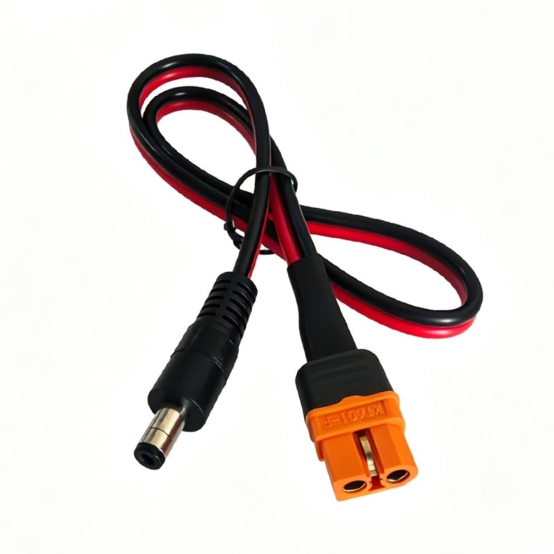 High Current XT60i Female To DC5521 Male Power Cord For Solar Energy Application