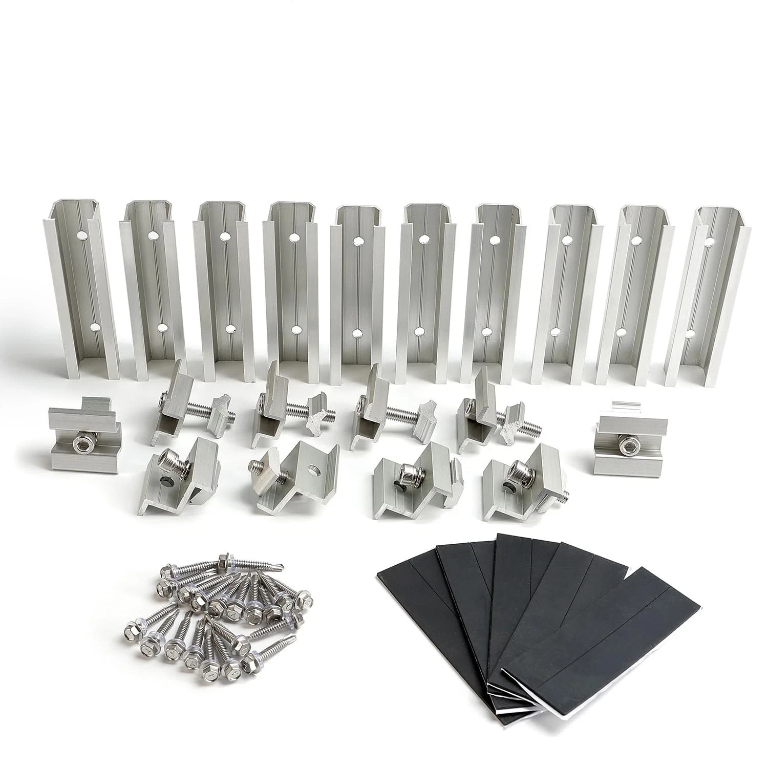 Solar Panel Mounting Brackets Mid and End Clamps and Rails Kit for Roofing So…