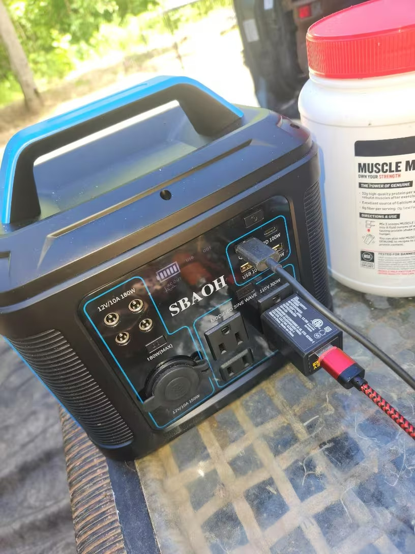 300W Portable Power Station – 296Wh/80000mAh Solar Generator, LED Light, 100W PD