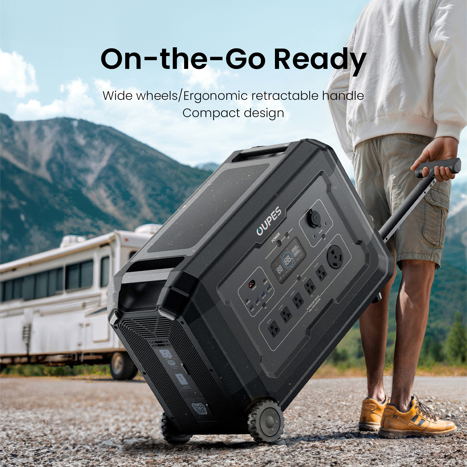 OUPES Mega 5 4000W/5040Wh Portable Power Station Solar Generator Home Backup RV