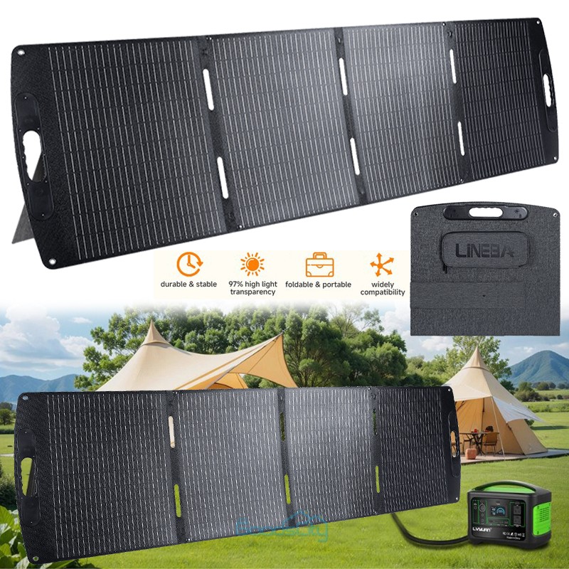 LINEBA 200W Solar Panel Foldable Off-Grid for Power Station 23.5% Efficiency