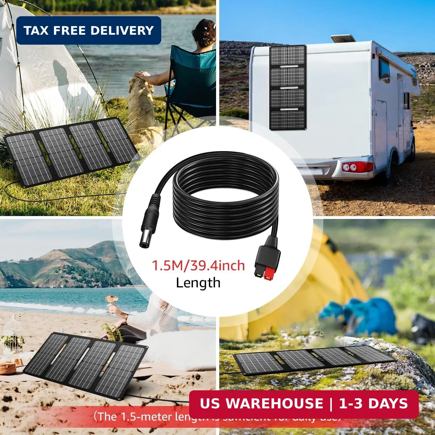 Solar Charging Cable for Portable Power Station Solar Generator DC to Anderson E