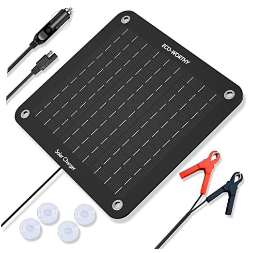 Solar Car Battery Charger Maintainer 12V Waterproof Portable Solar Trickle 10W
