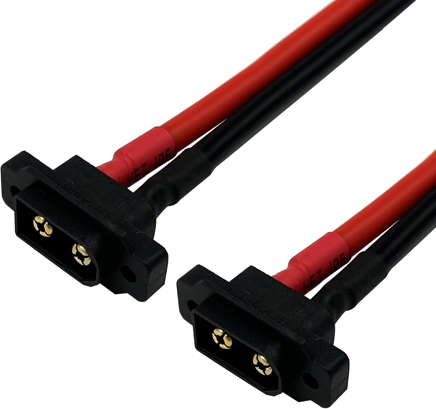 XT60 Male Pigtail Cable Panel Mount Connector 30cm 12AWG 2PCS