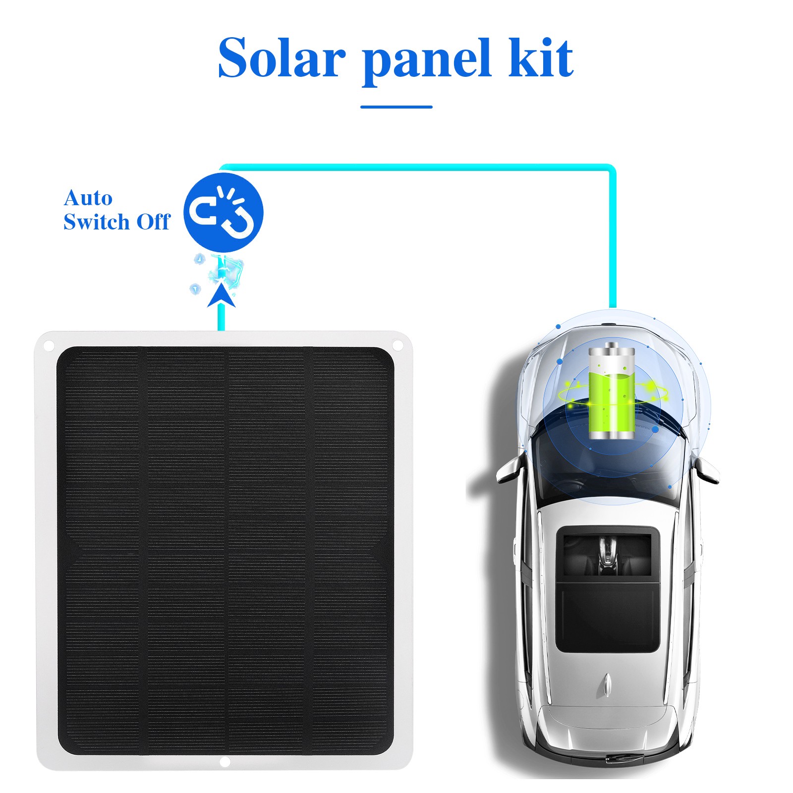 3 Pcs Solar Panel Kit 10W 12V Trickle Charger Battery Charger Maintainer Boat