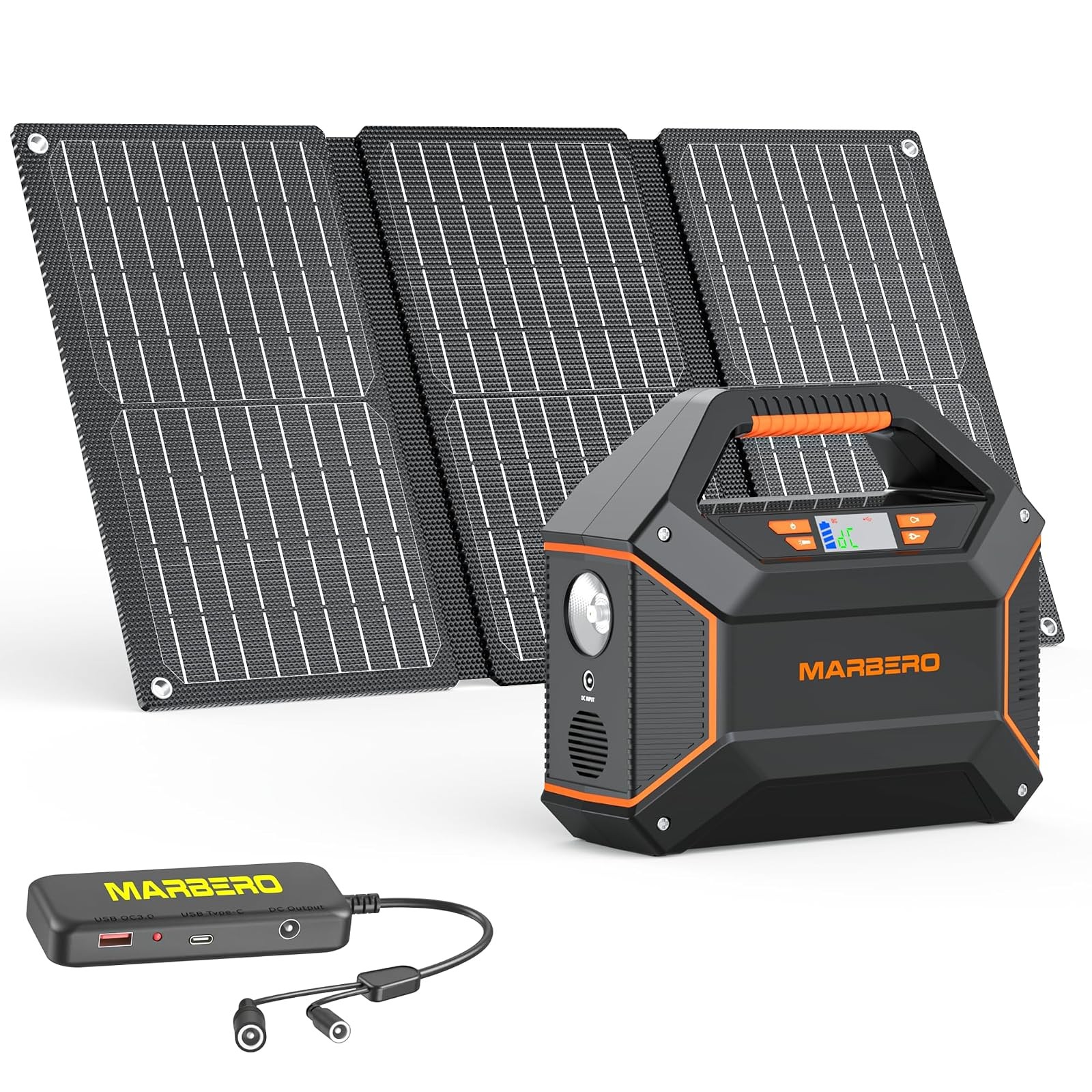 155Wh MARBERO Solar Generator 30W Panel Portable Power Station 150W Surge