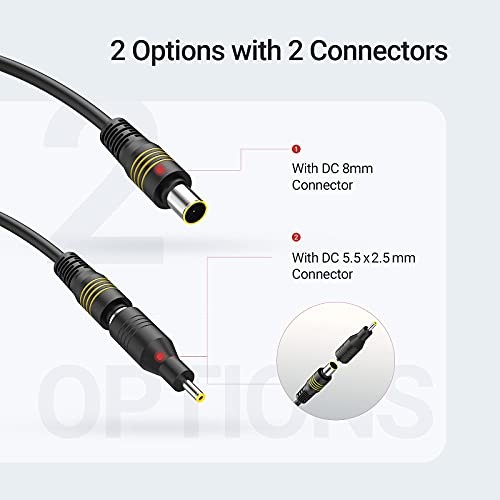 BougeRV 6Feet 14AWG Solar Connector to DC 8mm Adapter Cable with DC 5.5×2.5mm