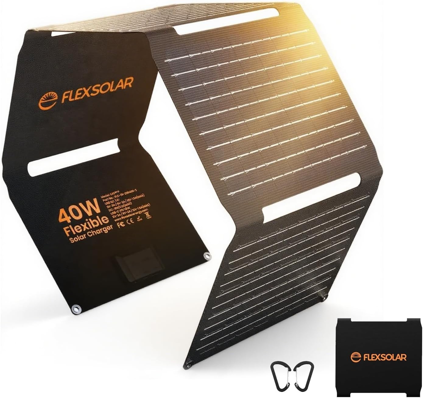 Waterproof 40W Solar Charger – Triple-Port Fast Charging for Outdoors