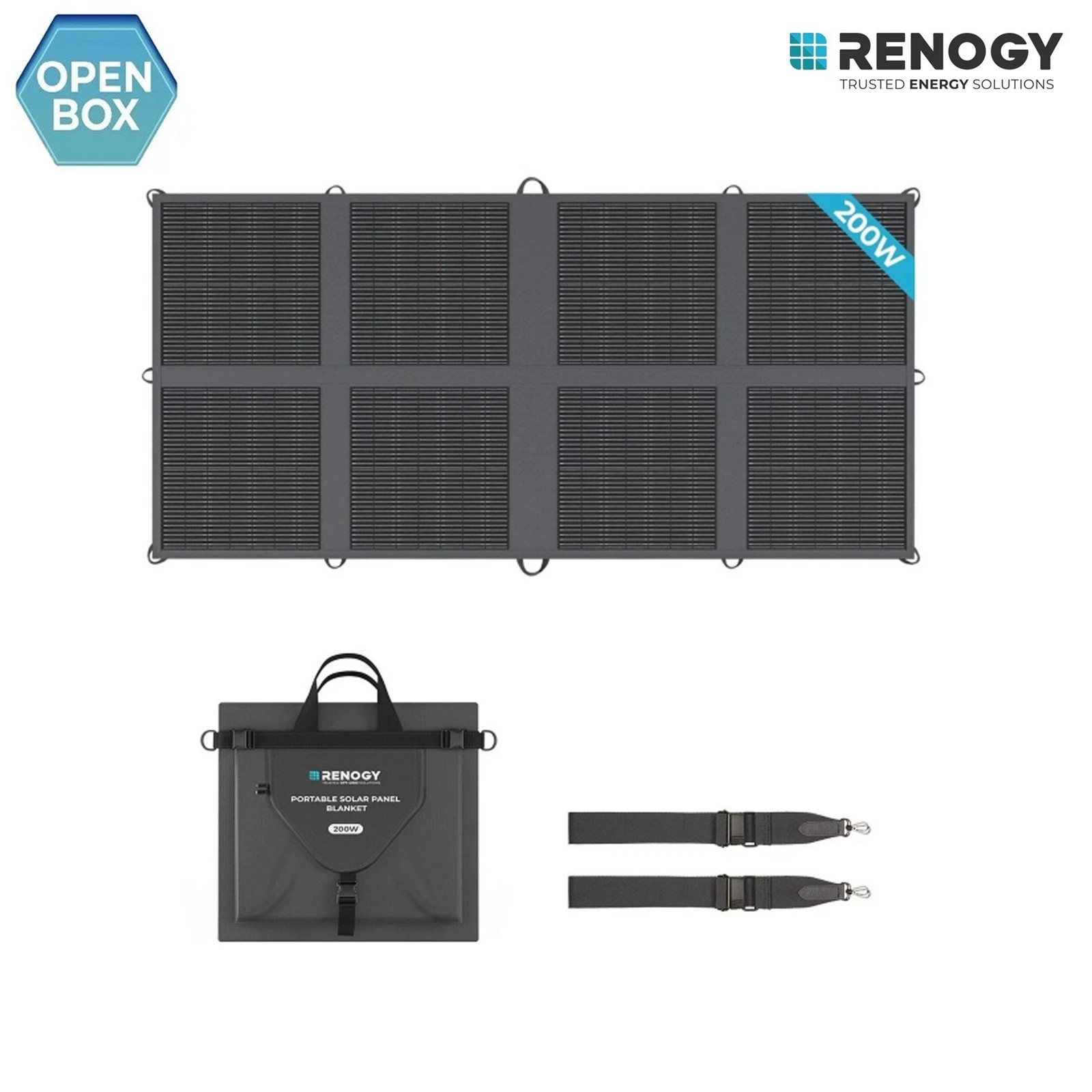 Open Box Renogy 200W Portable Solar Panel Blanket For Power Station Generator RV