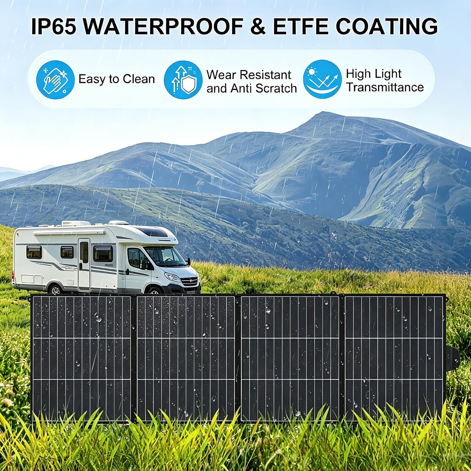 Foldable 200W Solar Panel Portable HPBC ETFE MC4 USB IP65