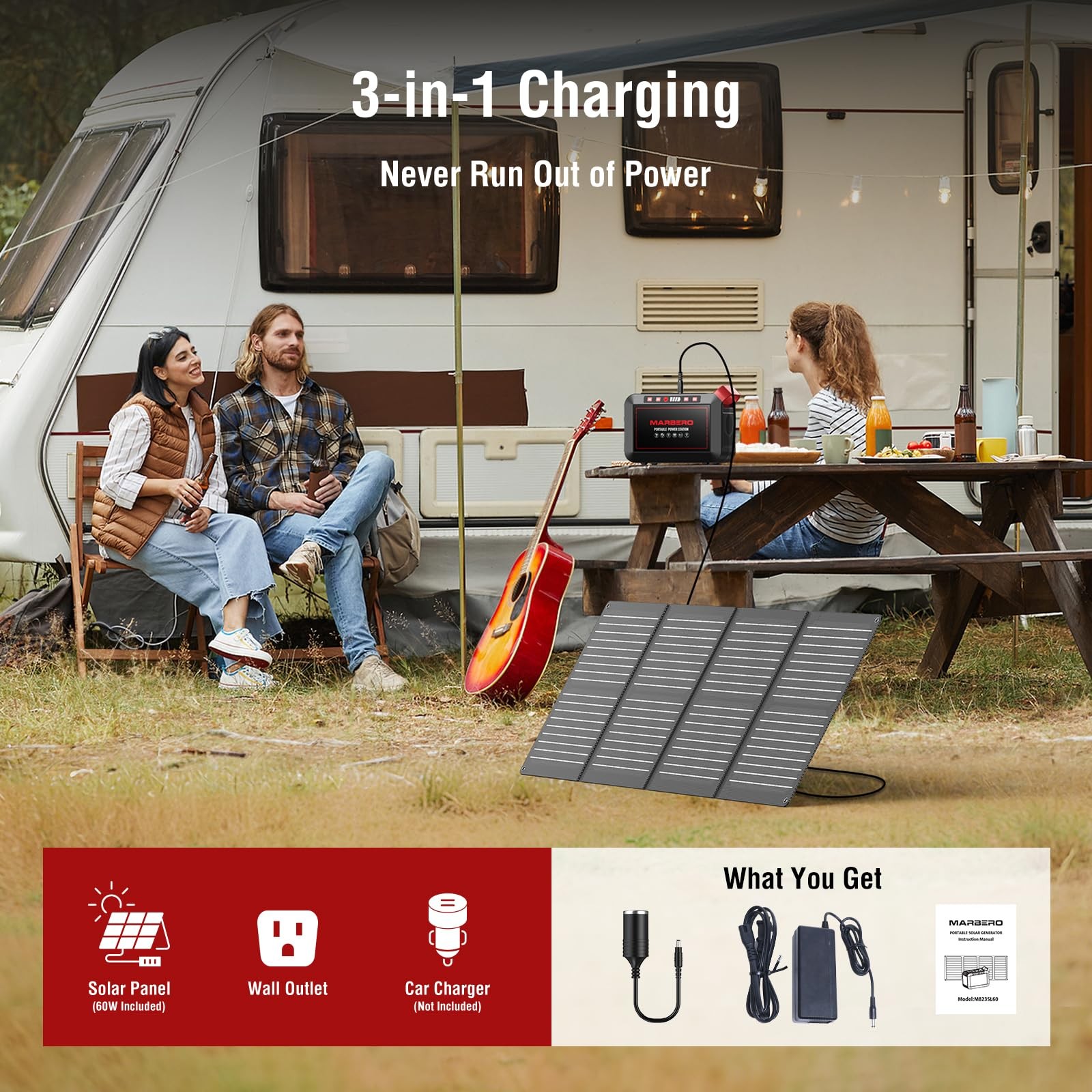 MARBERO 237Wh Solar Generator with Solar Panel Included Portable Power Statio…