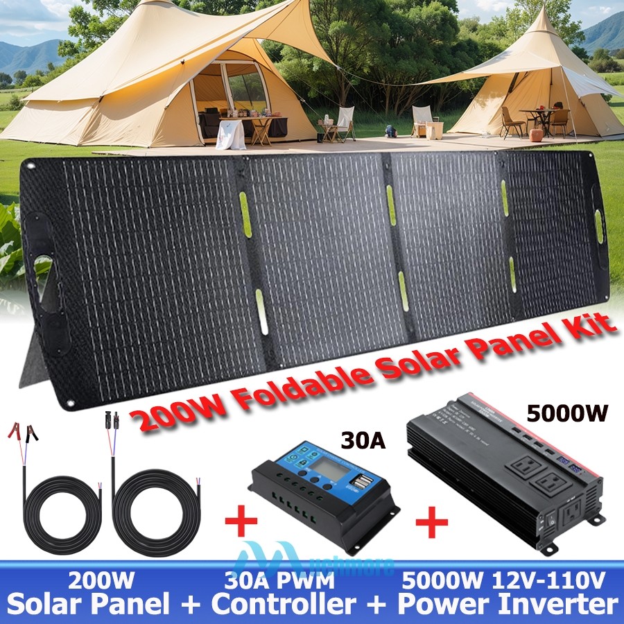 Foldable Solar Panel Kit 5000W Power Inverter 23% High Efficiency for Sunshed RV