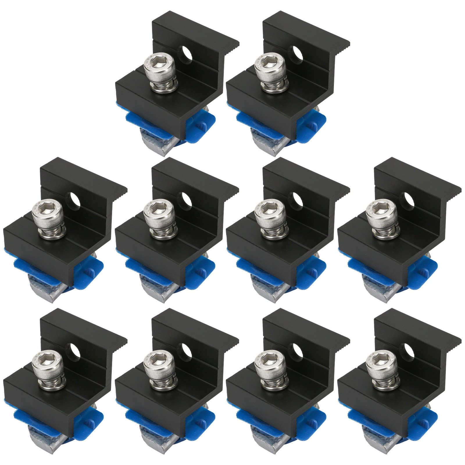 10Pcs Solar Panel End Clamps – Aluminum Alloy 30mm 35mm Black Clamp Brackets …