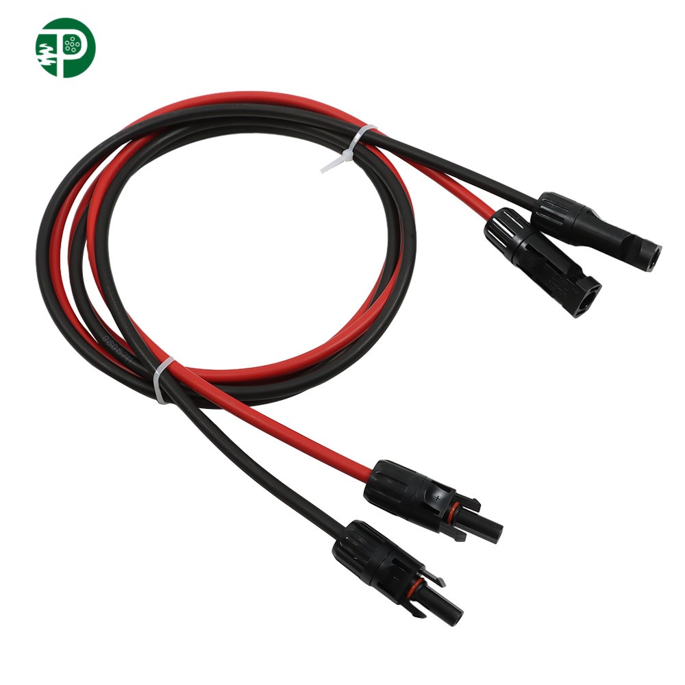 Black and Red Solar Panel Extension Cable Wire Connector 12/10 AWG 1 pair