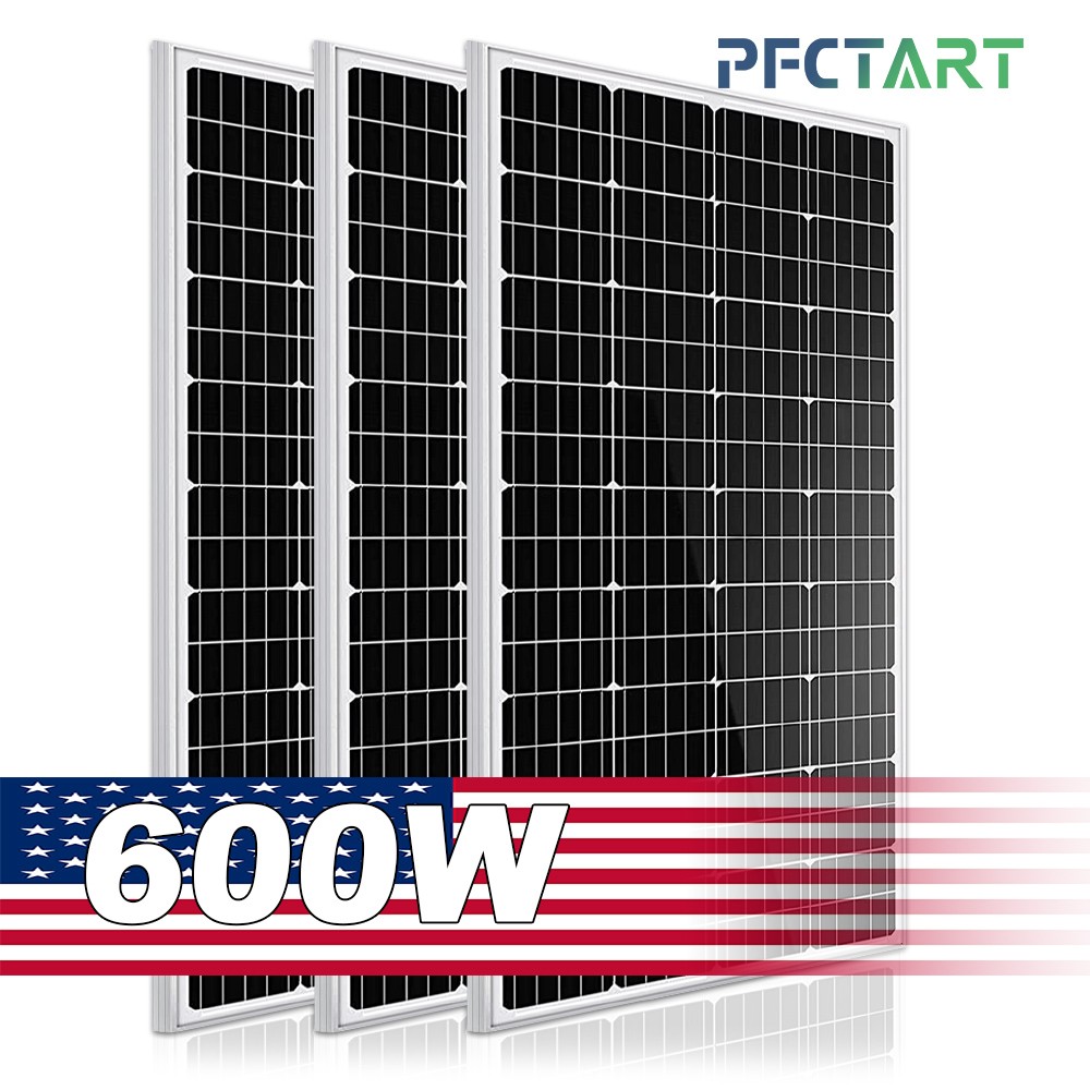 600W 12V Solar Panel High Efficiency Monocrystalline Off Grid Home RV Camping