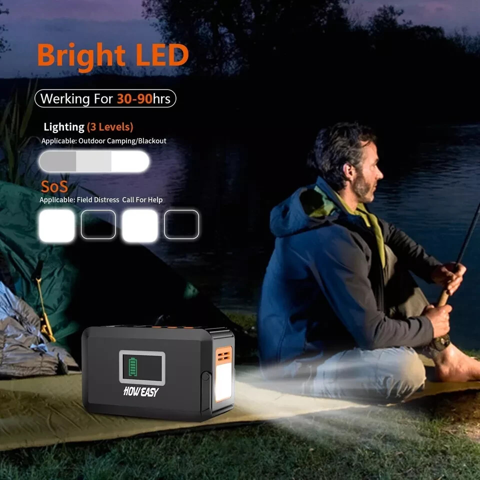 HOWEASY 120W Portable Power Station, 88WH Solar Generator, Lithium Battery Power