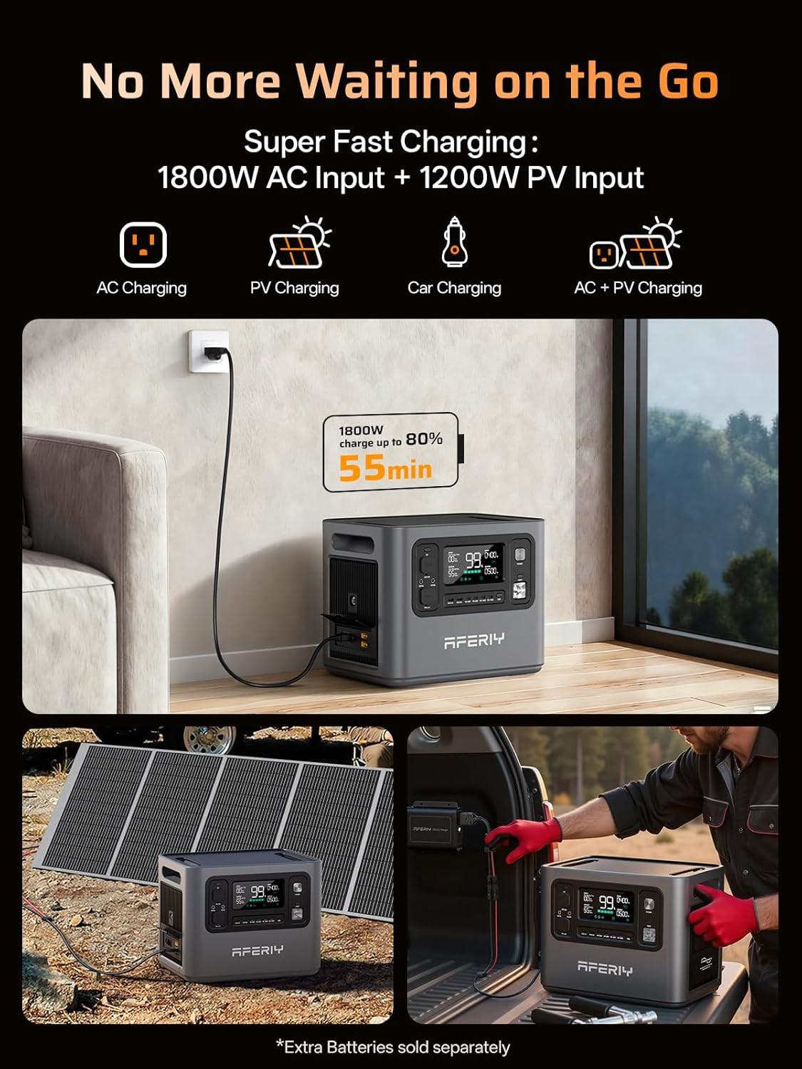 P280 Portable Power Station 2800W (Peak 5600W),2048Wh Lifepo4 Battery,Expandable
