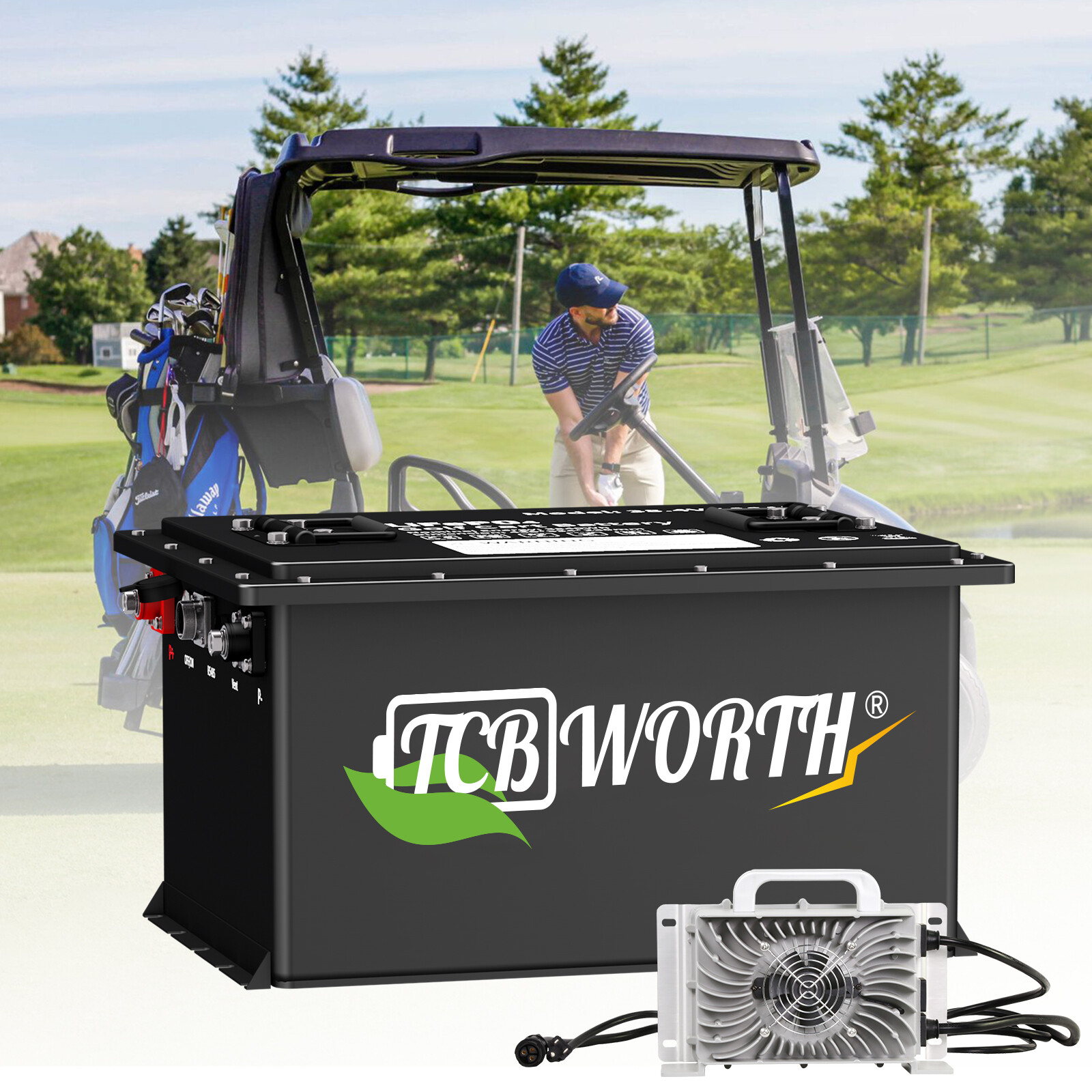 LiFePO4 48V 105Ah Lithium Battery Golf Cart 200A BMS 10.24Kw 15000+ Cycle 10Year