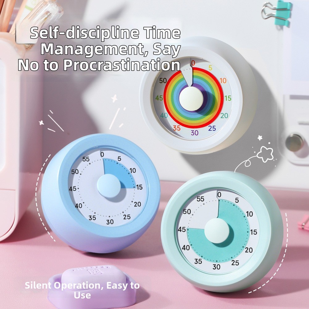 Type C Powered Visual Timer 60 Min Countdown for Kitchen Desk Study Environment