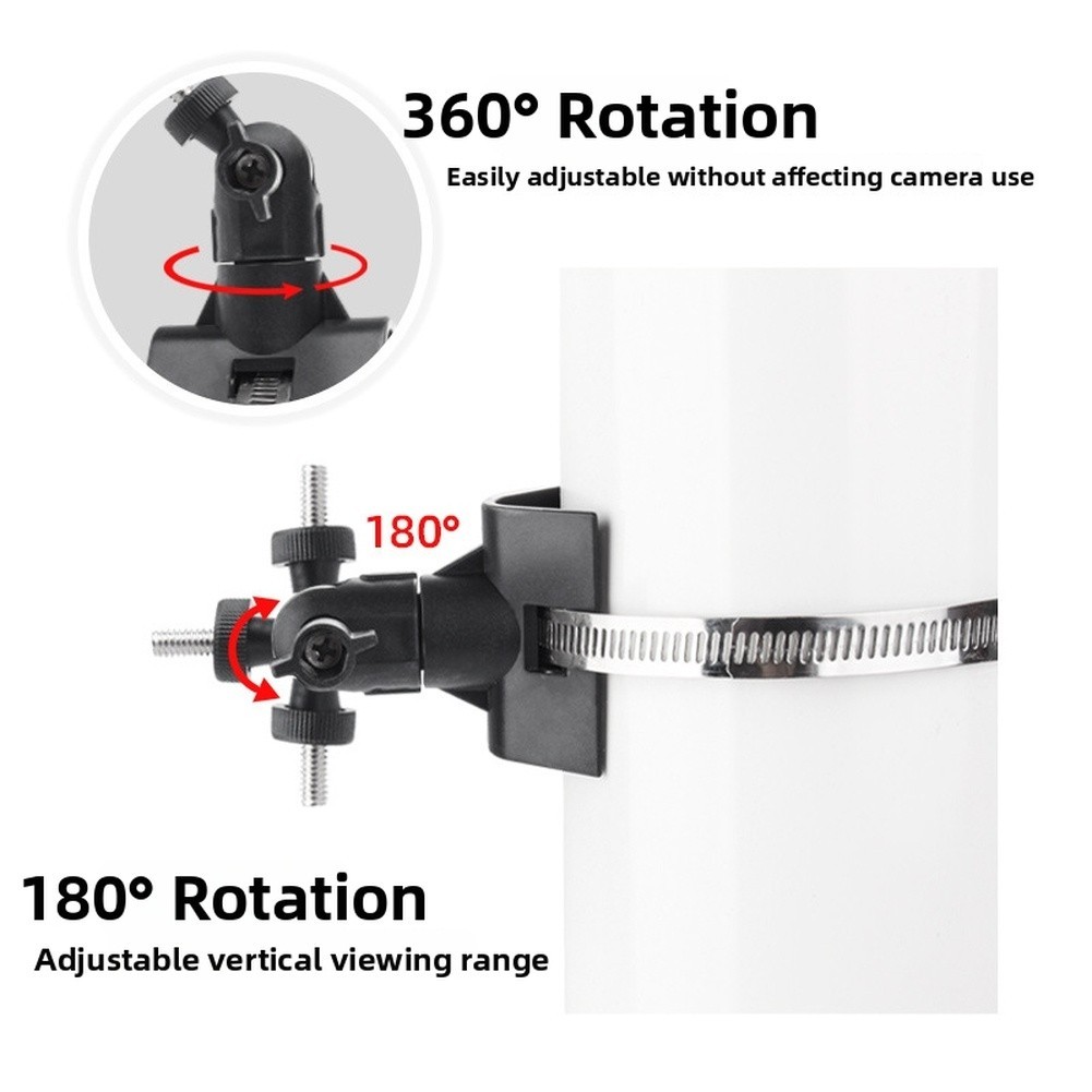 360 Degree Rotation Outdoor Camera Mount Bracket for Cylindrical Pole Use