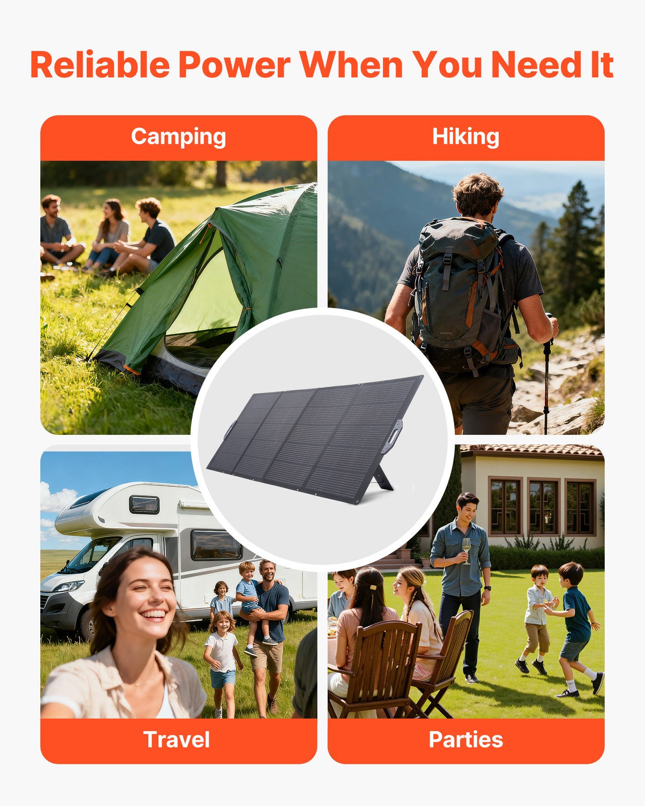 VEVOR 400W Foldable Solar Panel 24% High-Efficiency Portable Mono Solar Panel