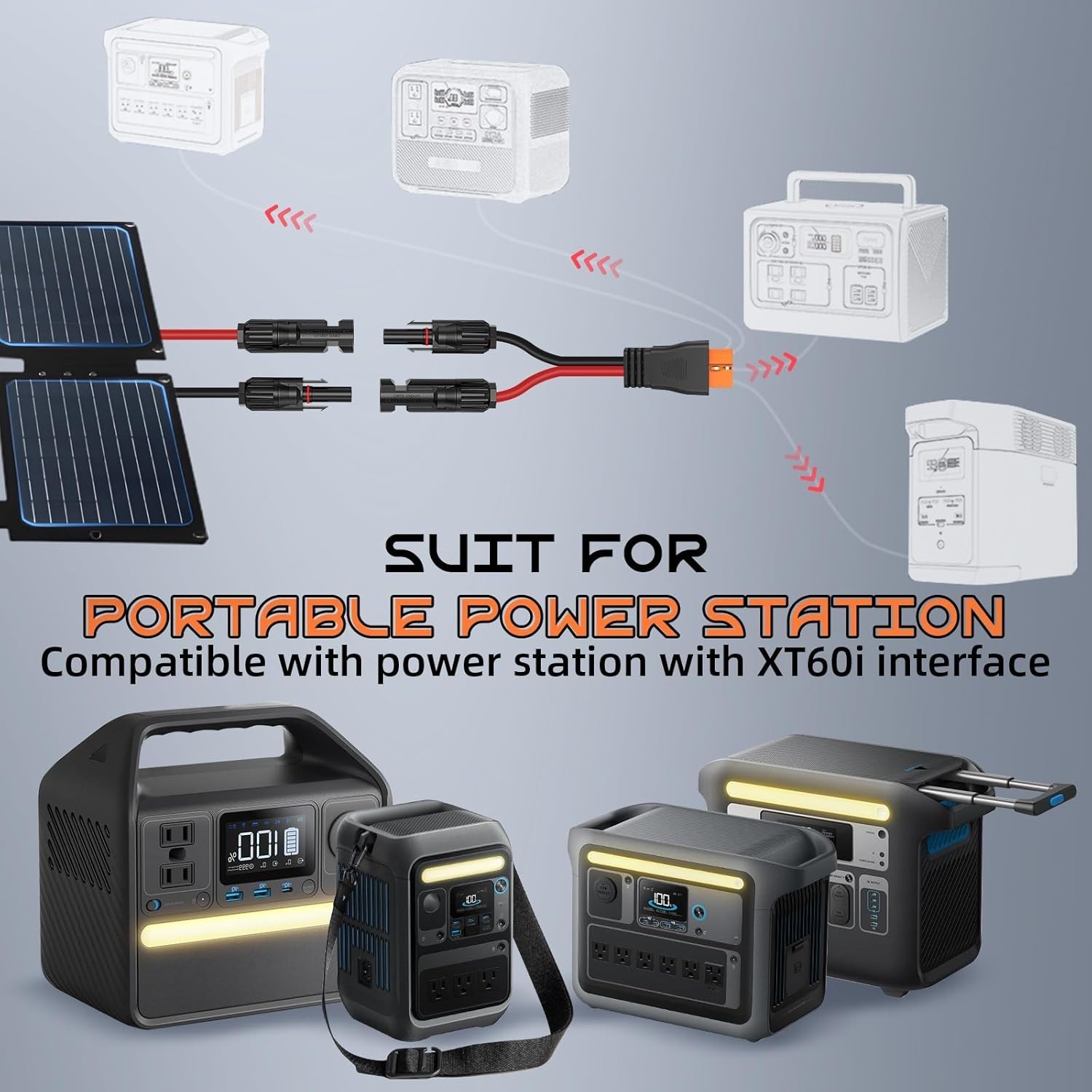 10FT 10AWG Solar to XT60i, 3 6 10 16 20 25FT Solar Panel Connector to XT60i-F…