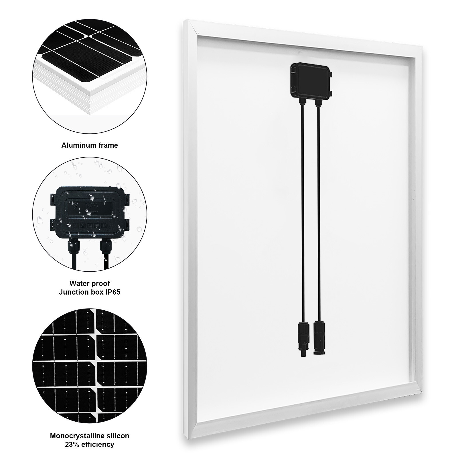 100W Watts 12V Volt Monocrystalline Solar Panel PV Power For RV Marine Rooftop
