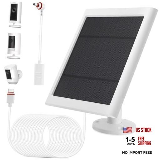 IP65 Solar Panel Outdoor for Ring Cameras () Spotlight Cam White 1P