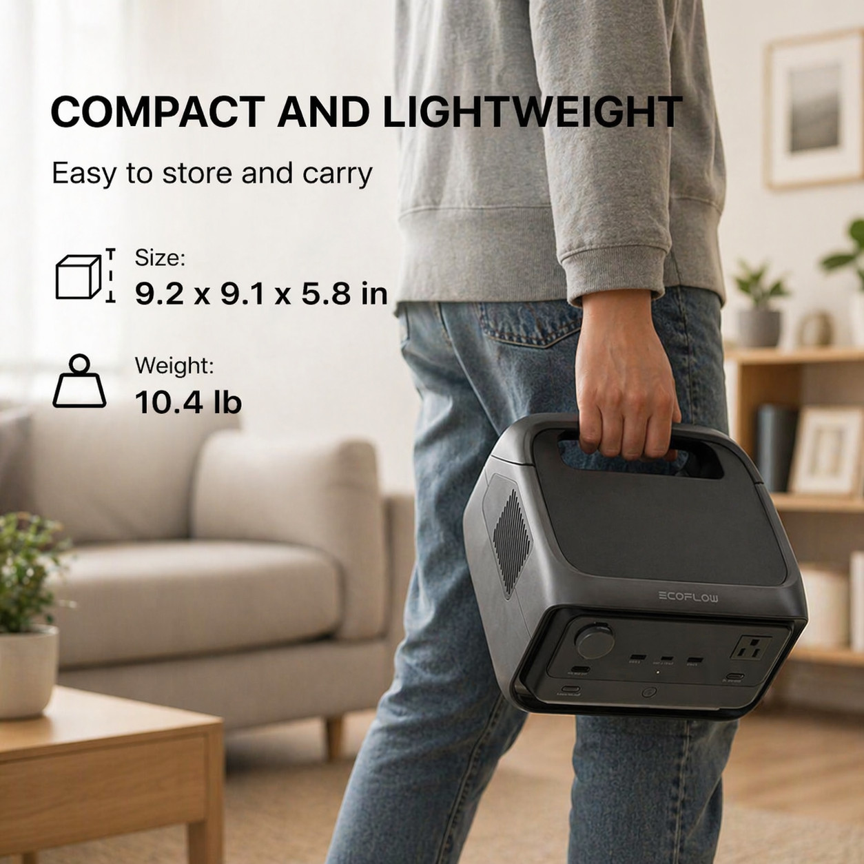 EF ECOFLOW Portable Power Station RIVER 3 Plus, 286Wh/12800mAh LiFePO4 Battery,