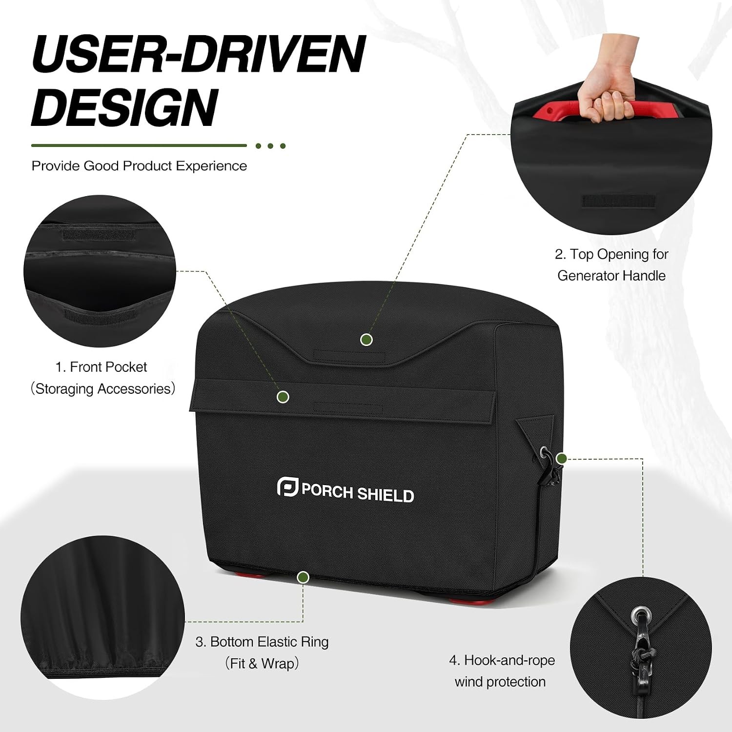 Inverter Generator EU1000 Cover Black Outdoor Porch Shield Generator Cover
