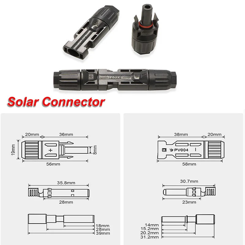 12 AWG Solar to Xt60I Cable 1M~10M (3.2Ft~32.8Ft) Solar Connector to Xt60IF Adap