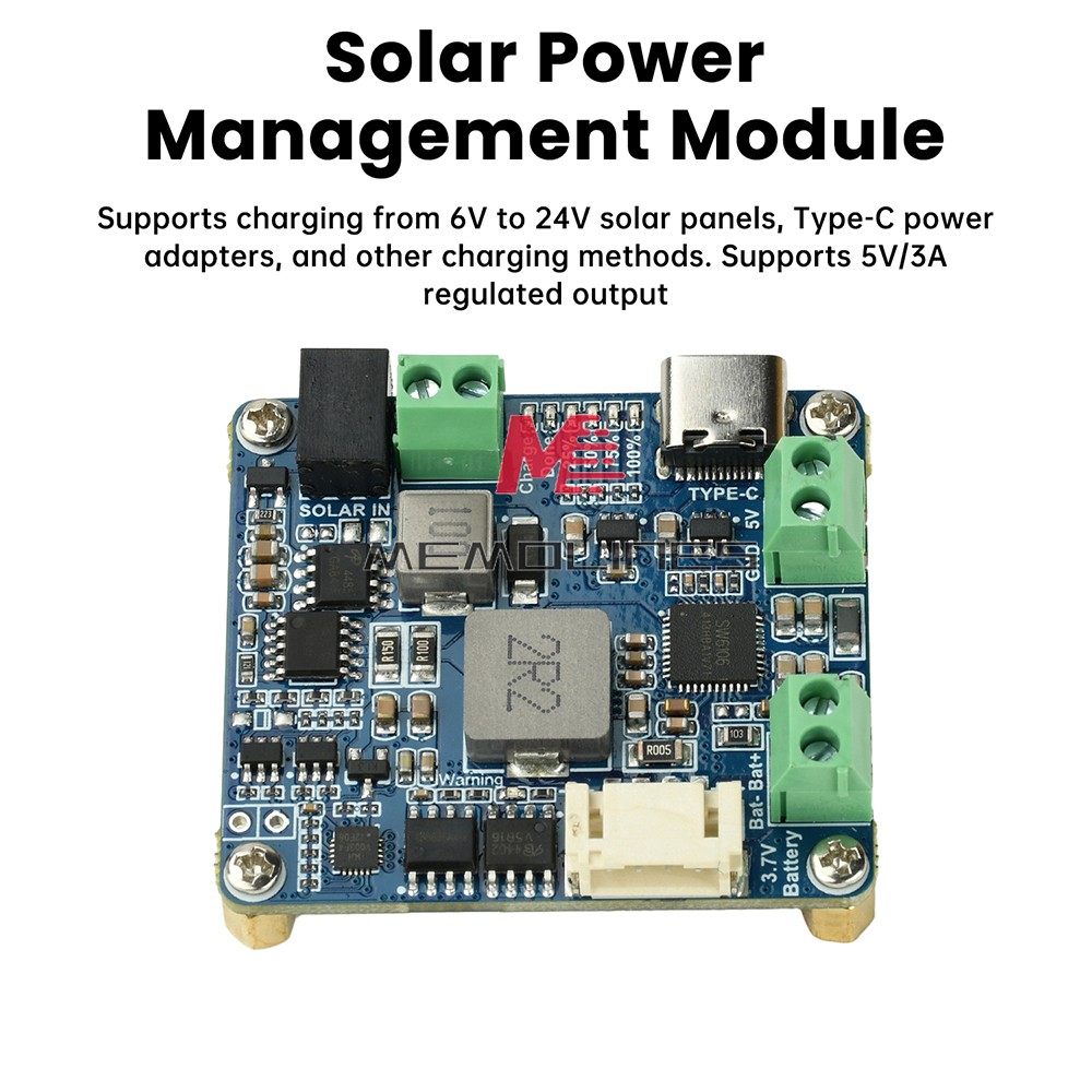 6-24V Solar Panel Power Management Module 5V 3A Supports MPPT, PD QC FCP SFCP