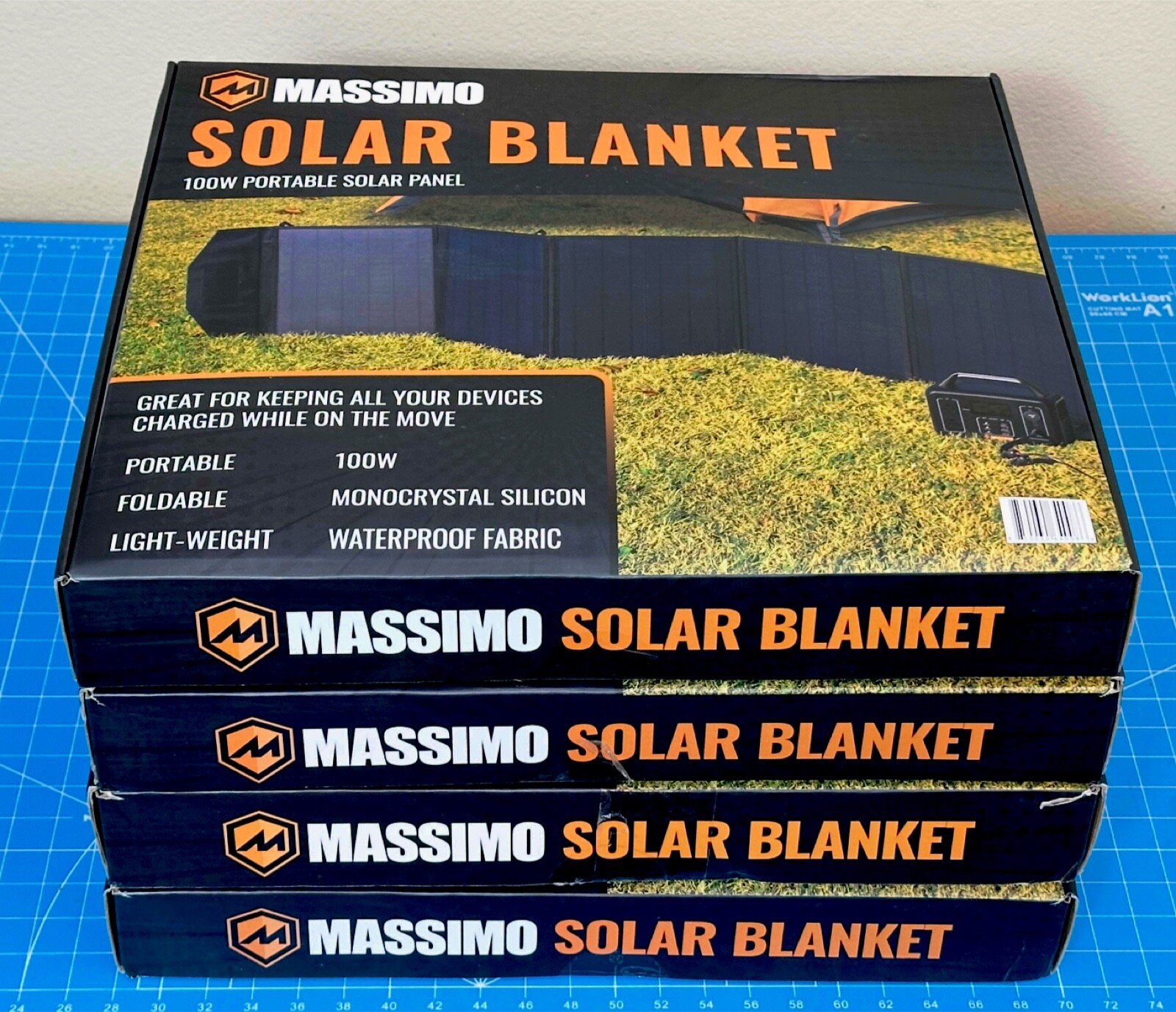 100 Watt Portable Foldable Solar Panel Blanket -Massimo – Charges Power Stations