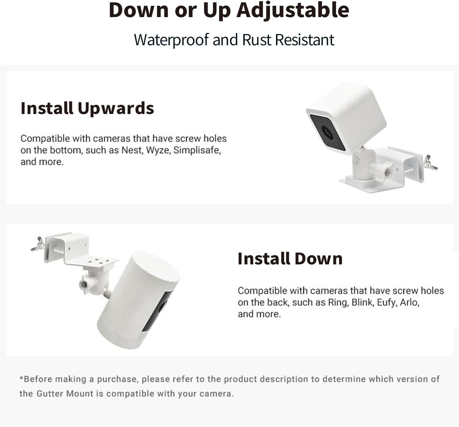 Gutter Mount for Solar Panels & Security Cameras – Easy Installation