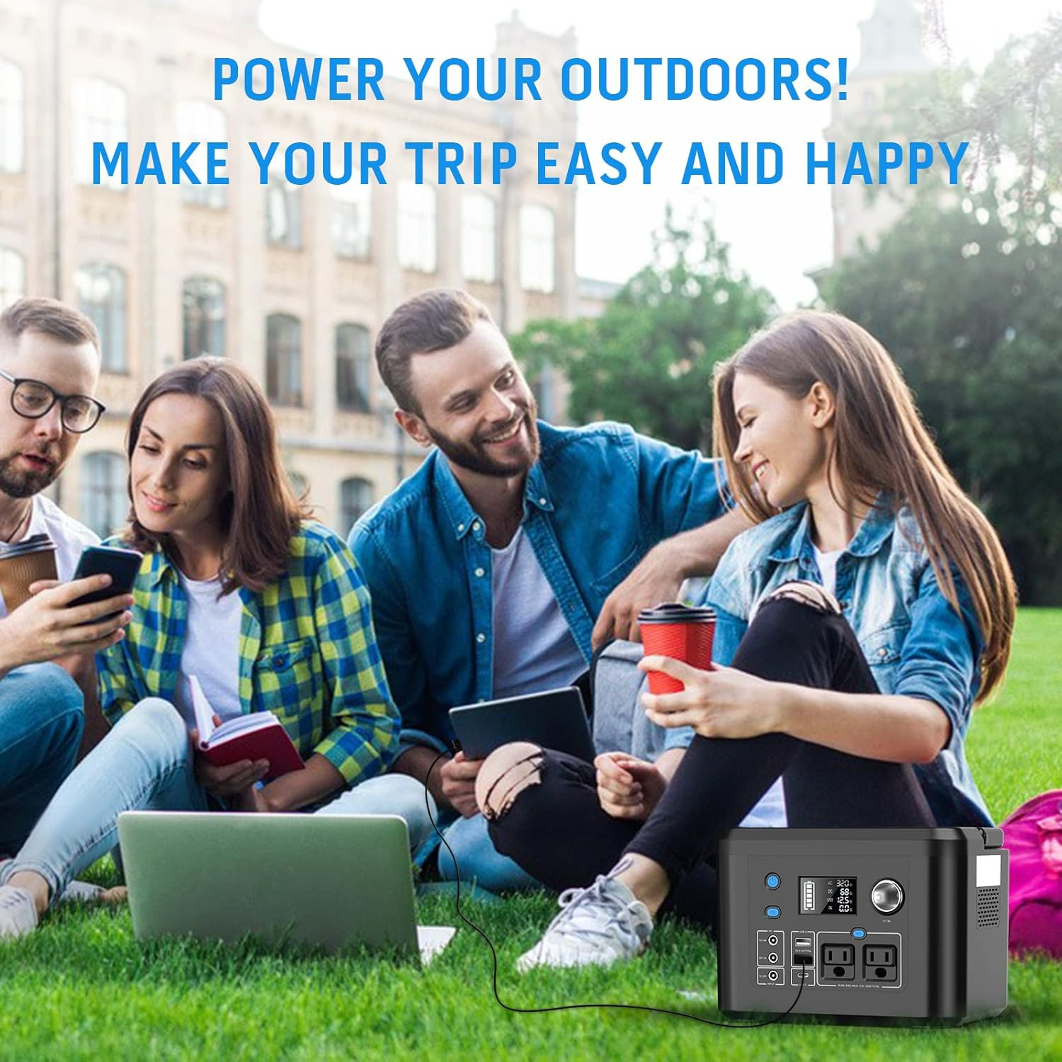 Portable Power Station 350W, 260Wh/70,000Mah Backup Lithium Battery, 110V Pure S