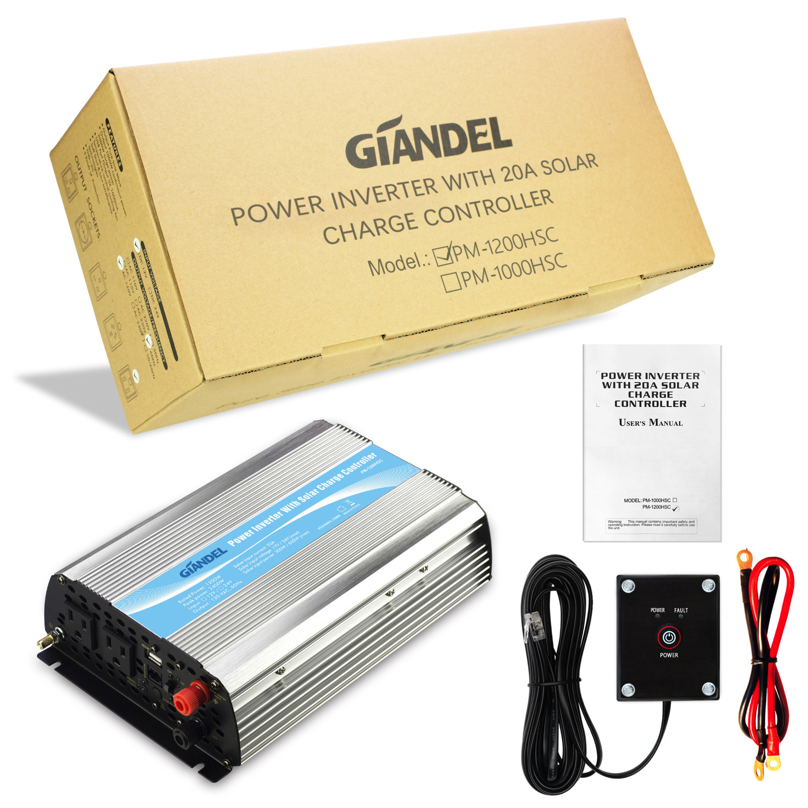 Power Inverter Modified Sine Wave 1200W 12V DC to 110V~120V AC 20A Solar Energy