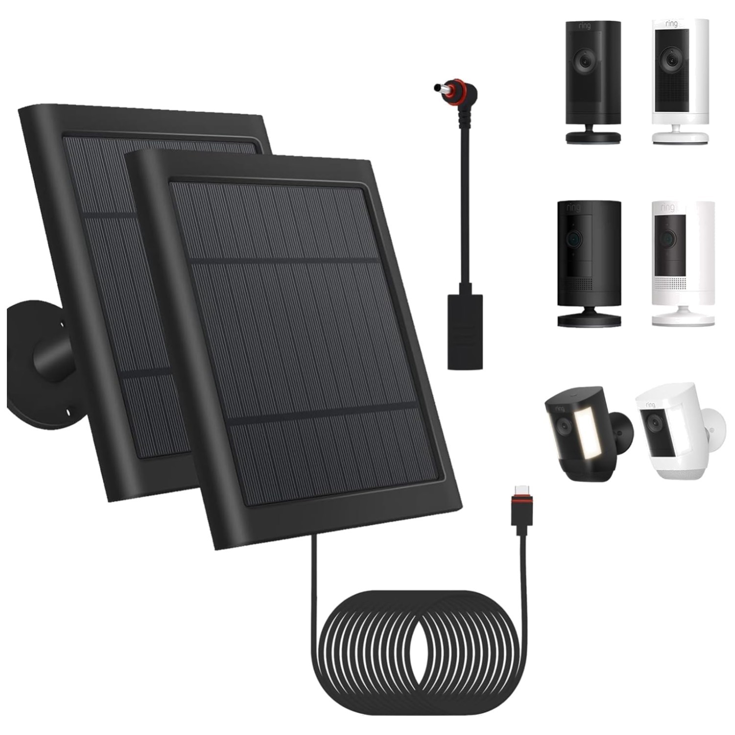 Solar Panel for Ring Cam Plus/Pro – 360° Rotatable Bracket