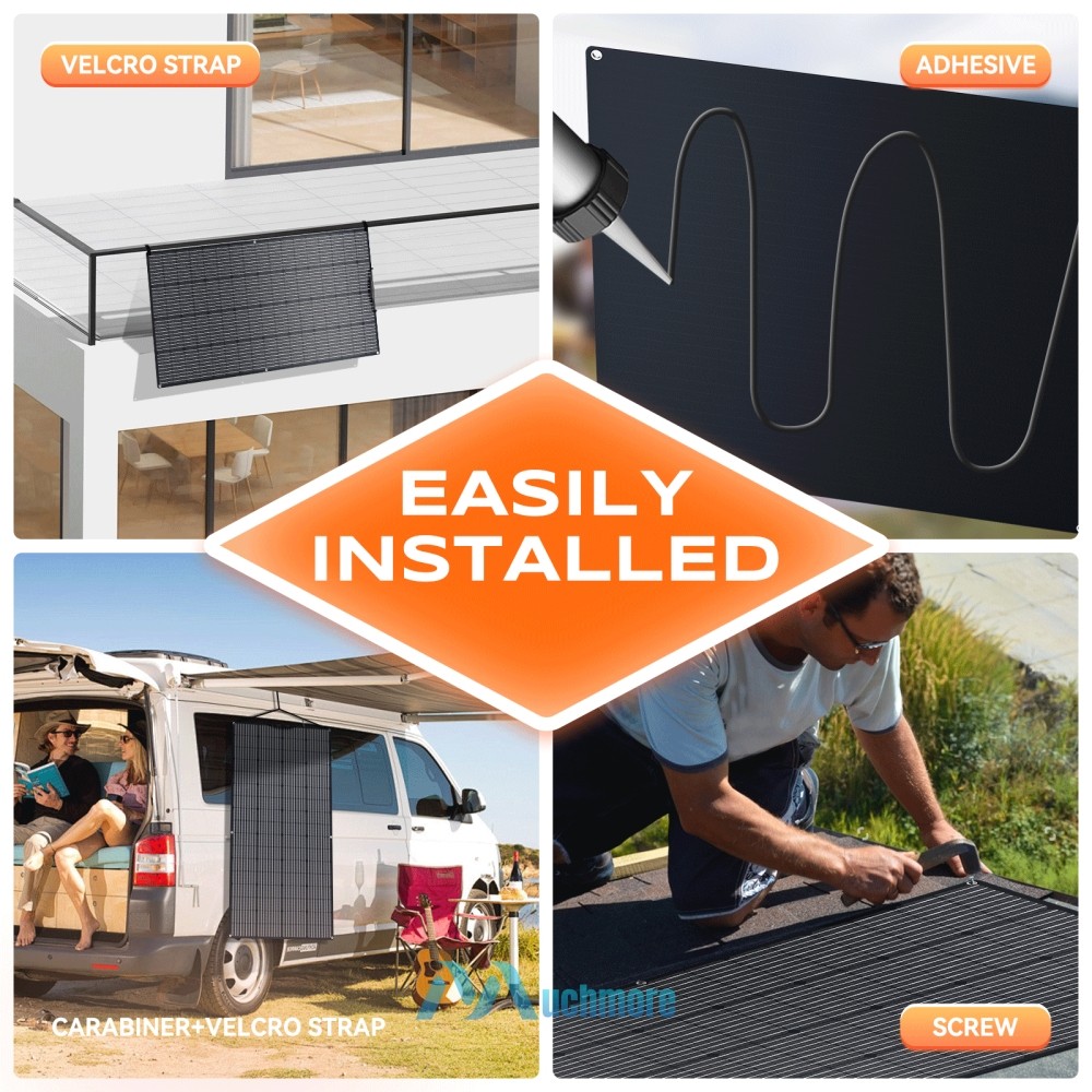 400W Watt Portable Flexible Solar Panel (100W*4PCS) For RV Home Rooftop Off Grid