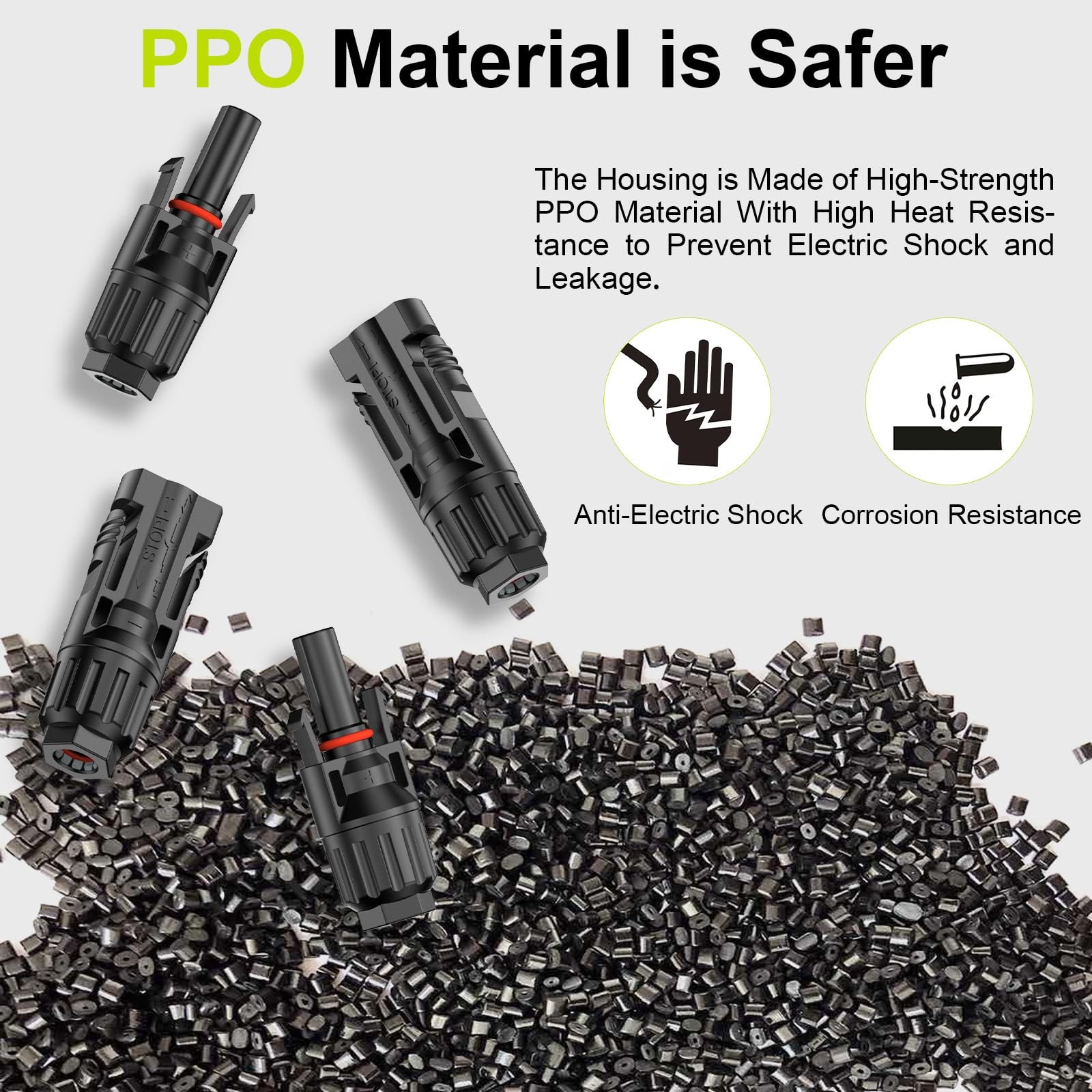 30 Pairs Solar Panel M/F Connectors, IP68 1000V 30A, 1014AWG Wire + Spanners