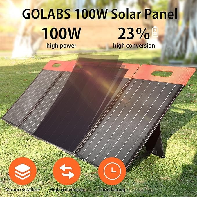 GOLABS SF60 Portable Solar Panel Monocrystalline Kickstand – Orange/Black