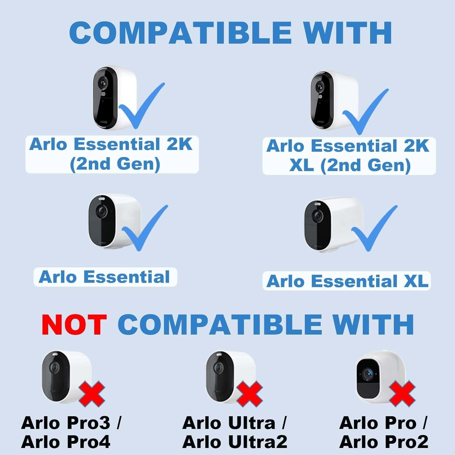 Adjustable Solar Panel for Arlo Essential 2K/XL – 13FT Durable Charging Cable
