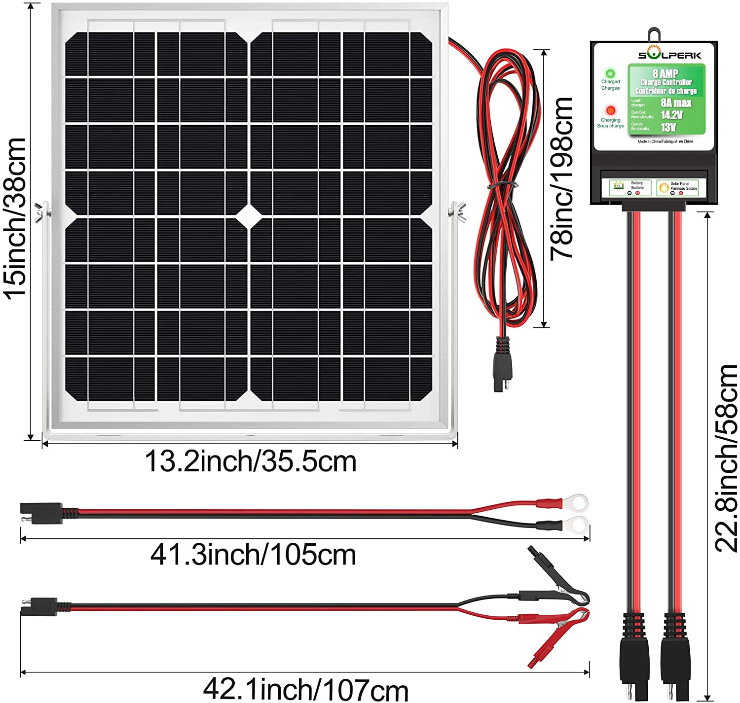 Solar Panel Kit 20W 12V, Solar Battery Trickle Charger Maintainer + Upgrade
