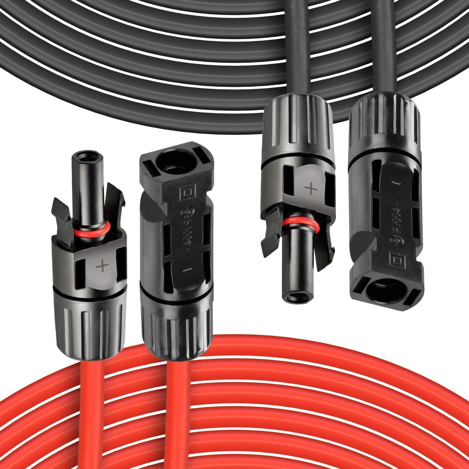 40FT Solar Panel Extension Cable 10AWG 6mm² 1500V MC4 Connector PV Wire