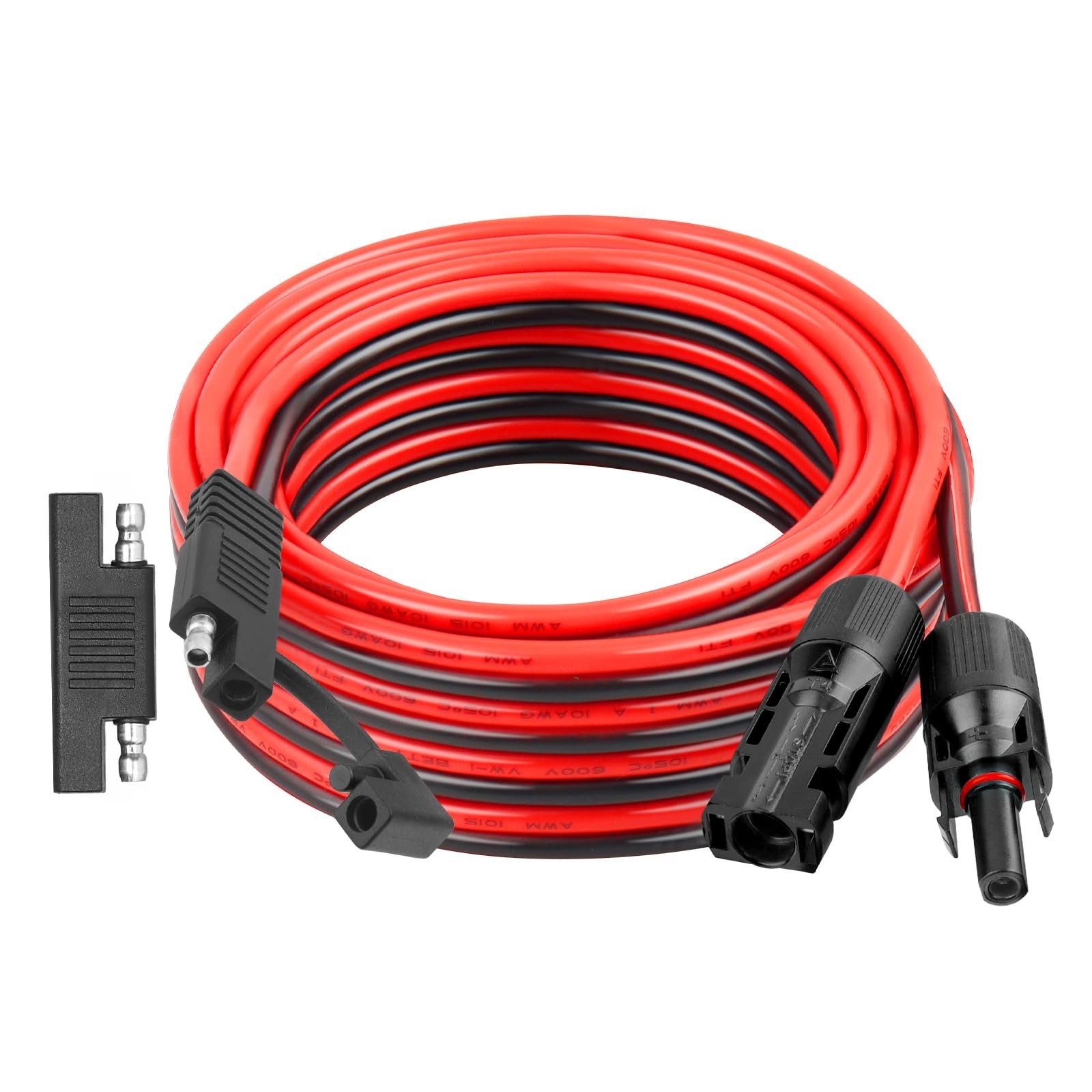 10AWG Solar Panel Connector Cable 20FT, Heavy-Duty Tinned Copper, SAE Extension